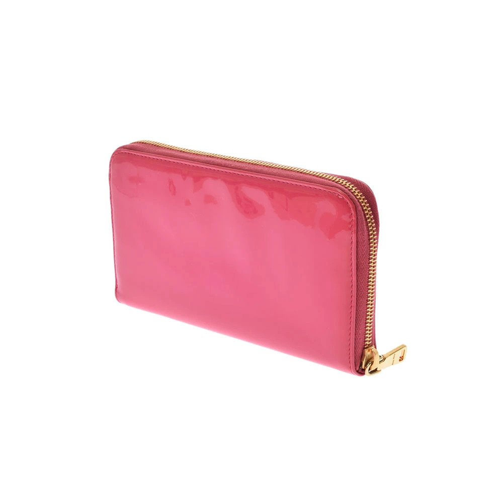 Miu Miu Pink Wallet Zipper Round Long Enamel